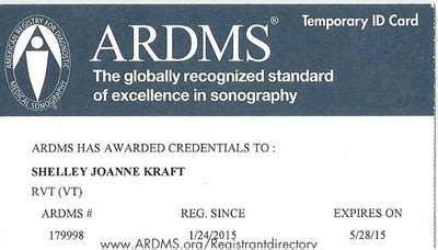 ardms certification card